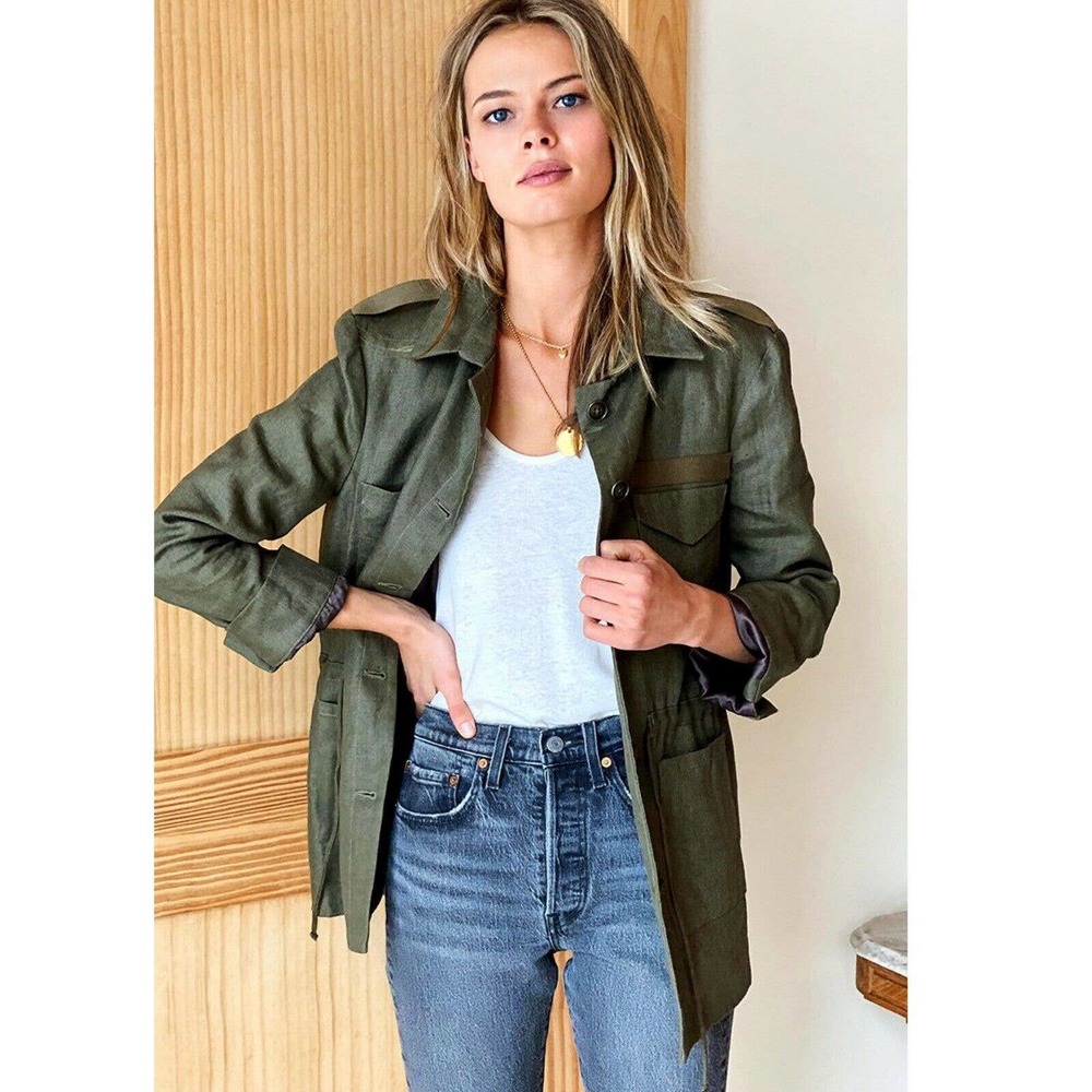 Emerson Fry Little Army Jacket NWT Linen Green - Picture 1 of 8